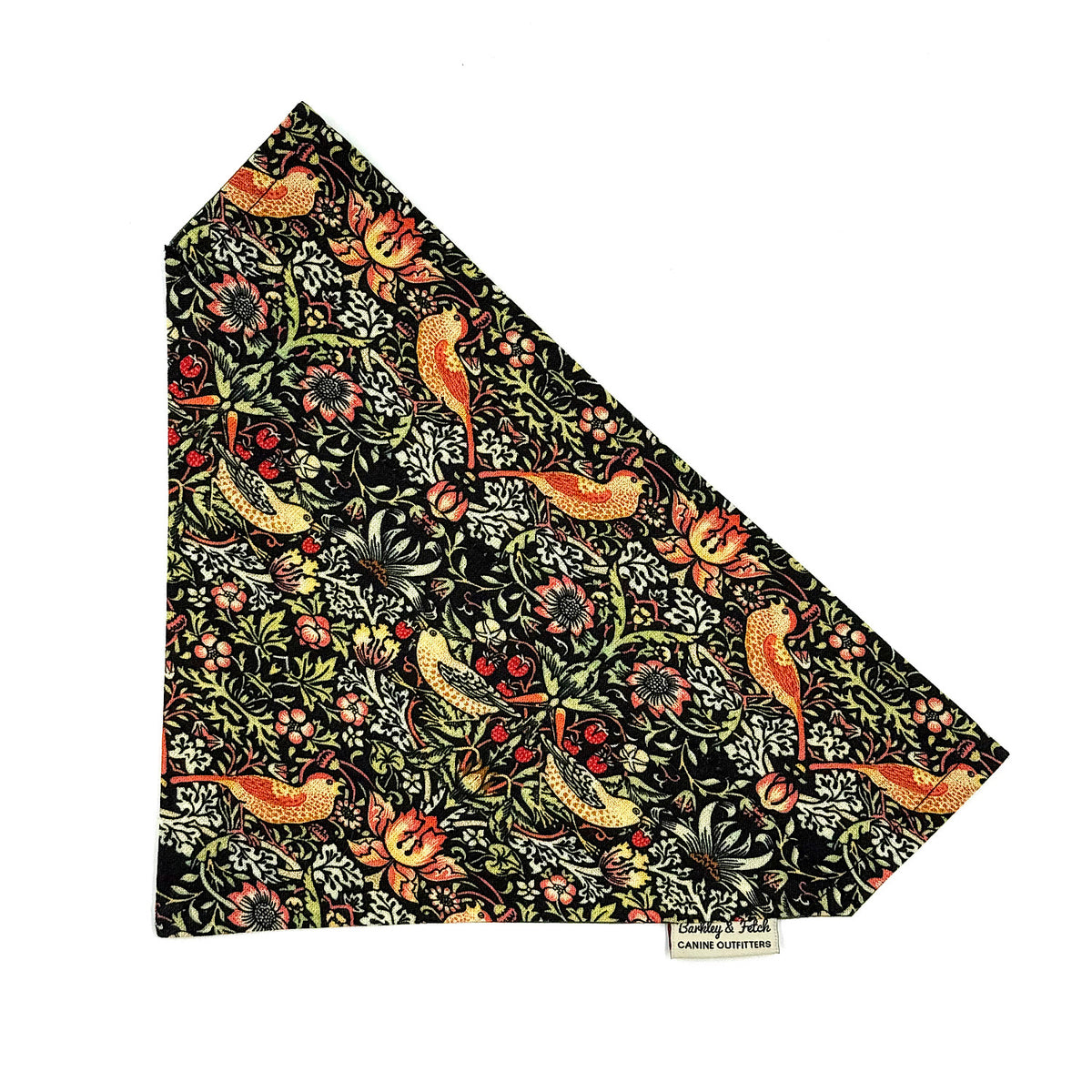 Black Strawberry Thief Dog Bandana