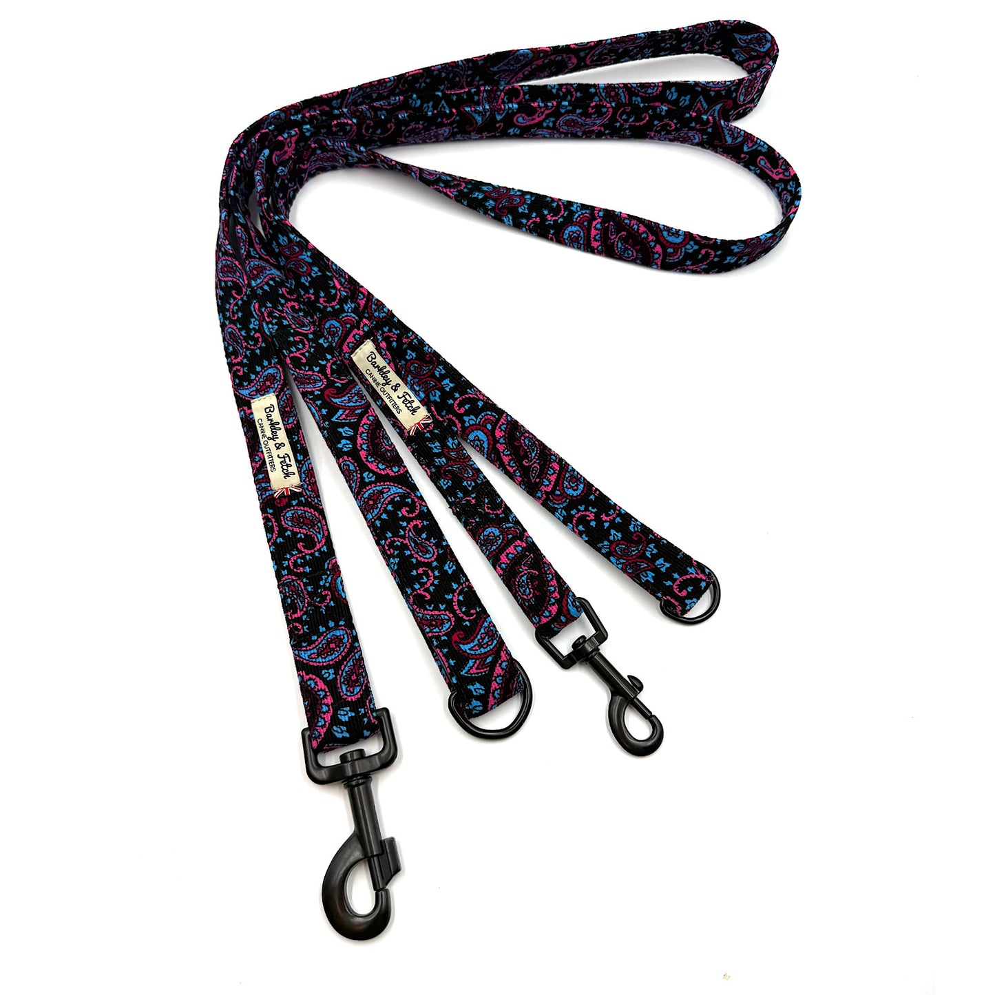 Blue Paisley Print Dog Lead