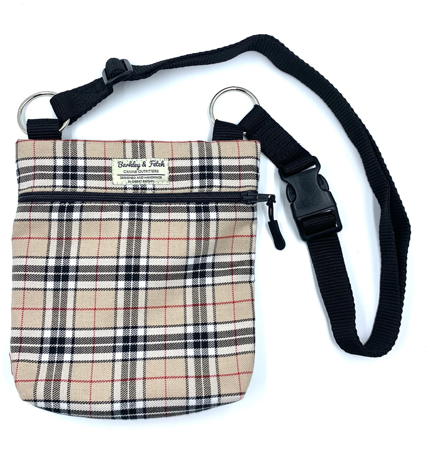 Caramel Tartan Dog Walking Bag
