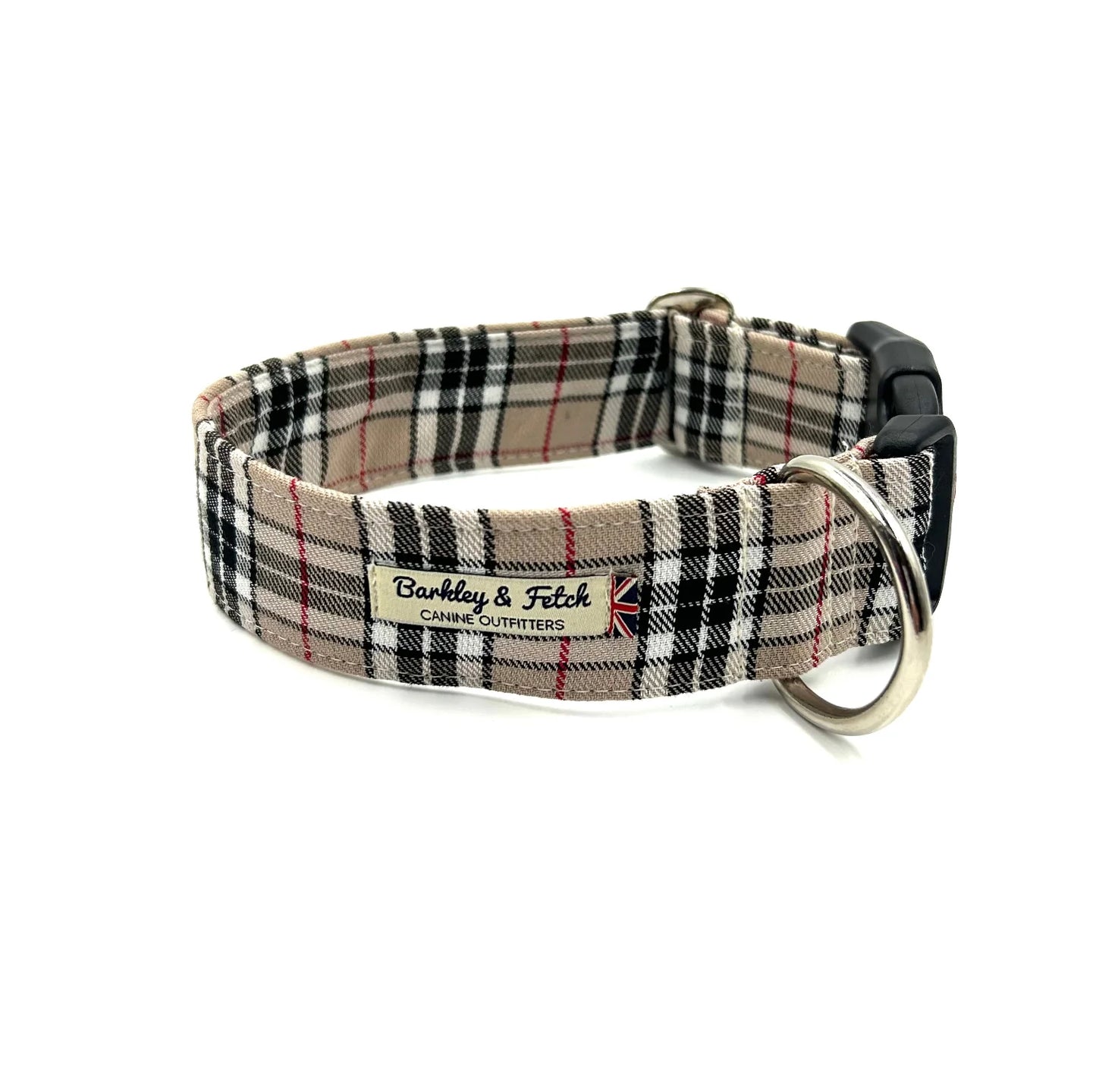 Caramel Tartan WIDE Dog Collar