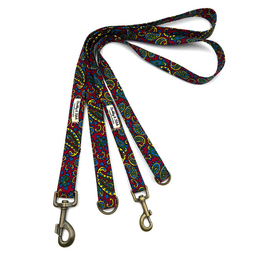 Cherry Paisley Print Dog Lead
