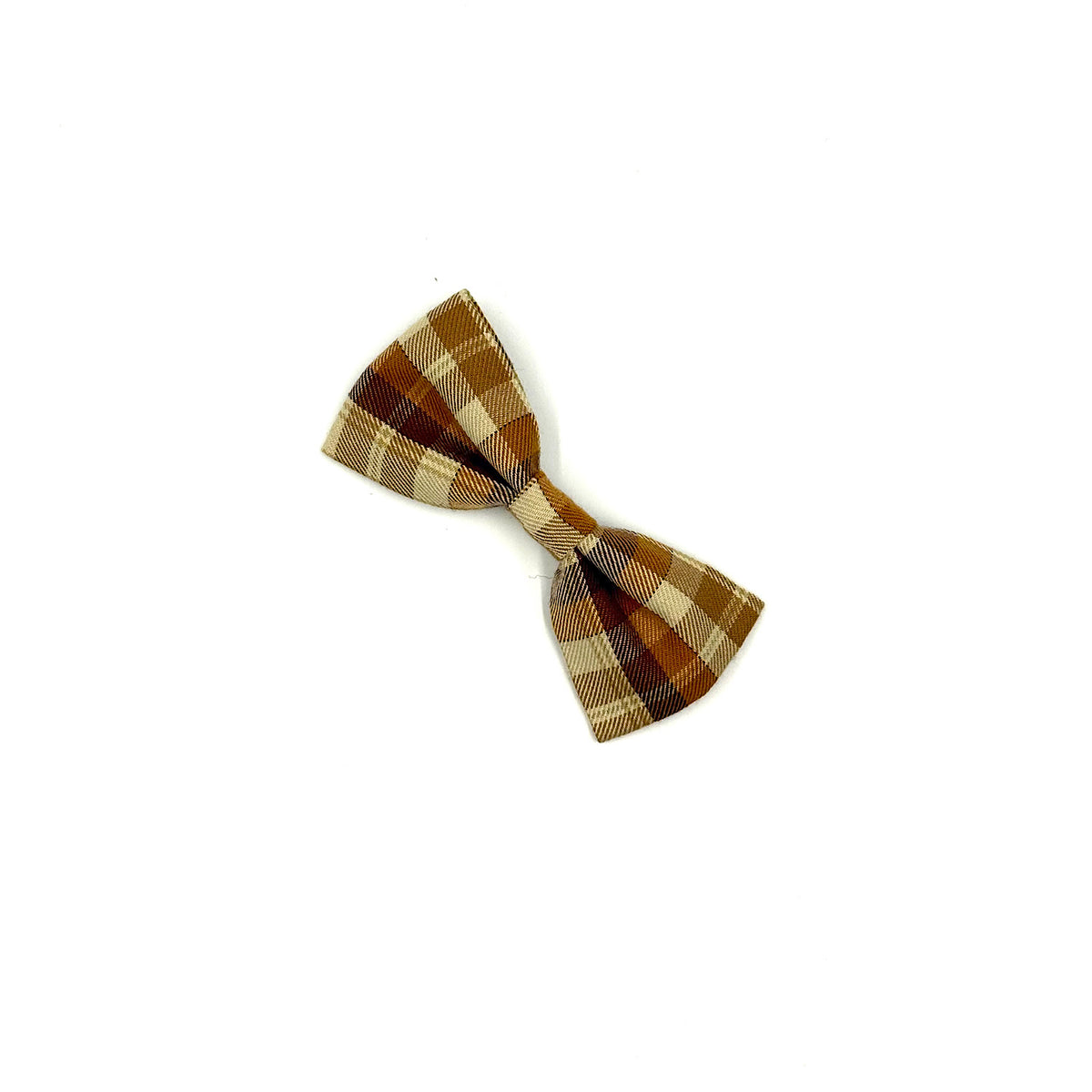 Gingerbread Check Dog Bow