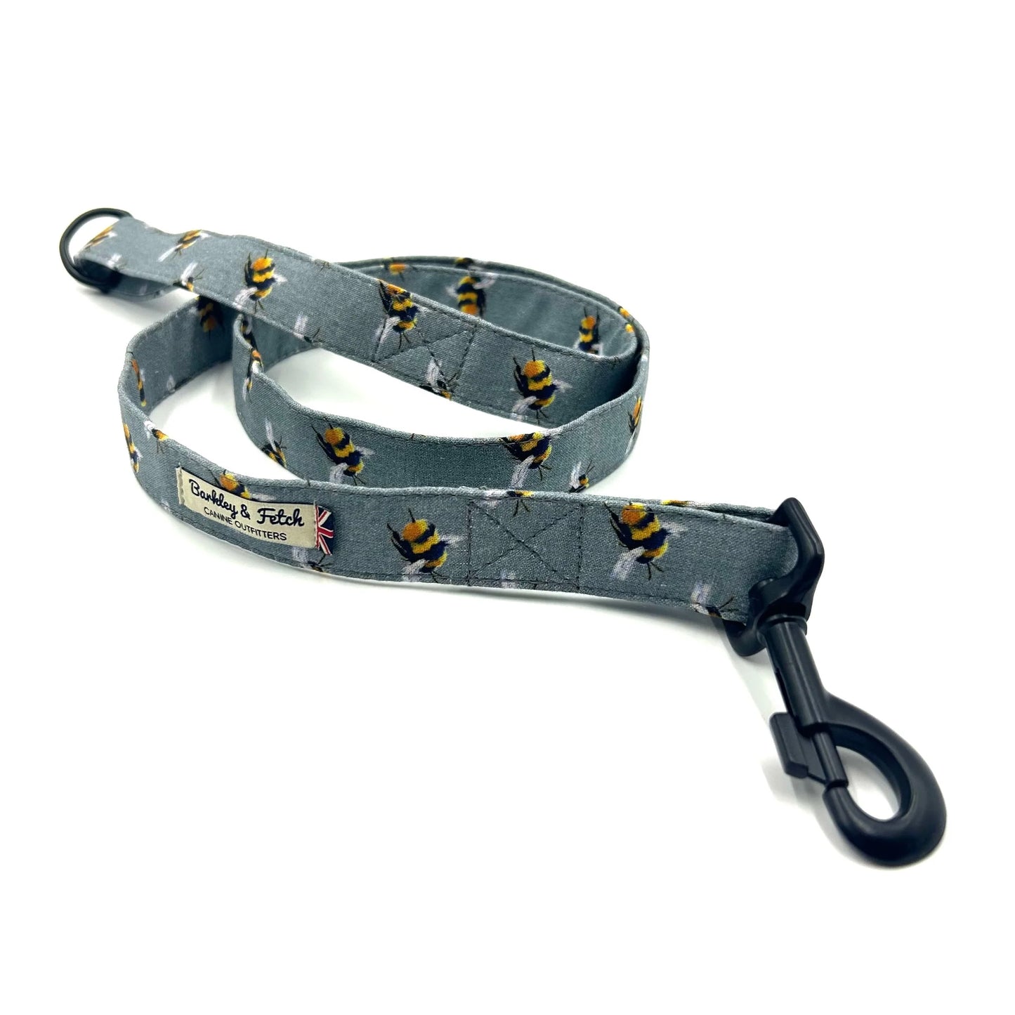 Grey Bee Print Dog Lead