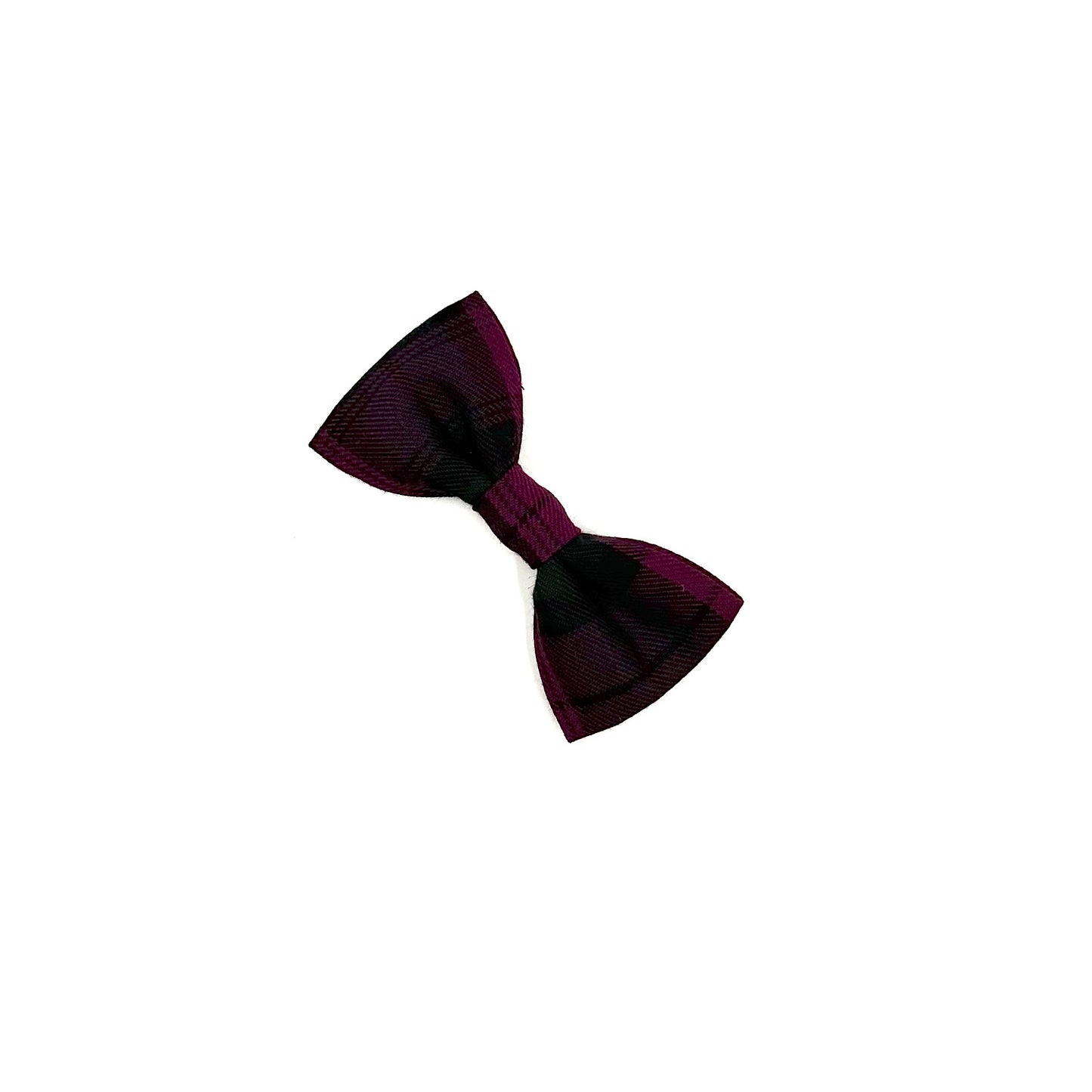 Mulberry Tartan Dog Bow