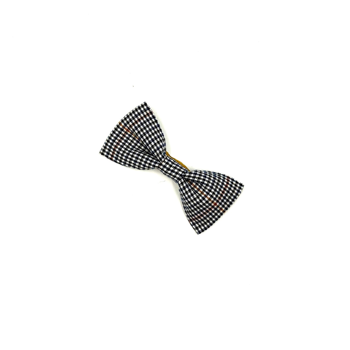 Navy Dogtooth Check Dog Bow