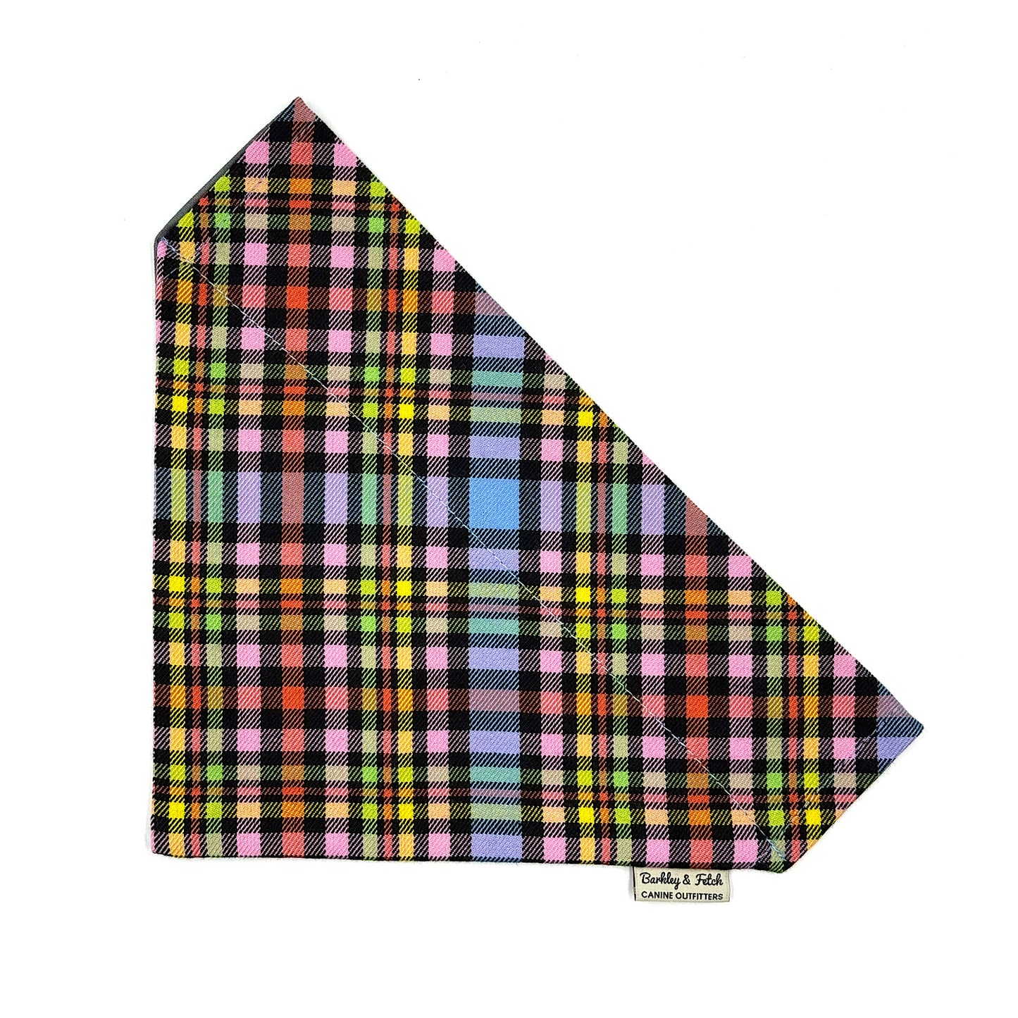 Pastel Rainbow Check Dog  Bandana