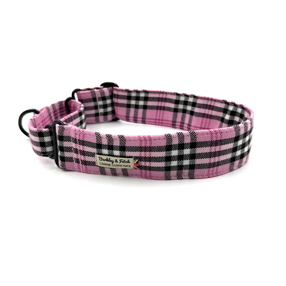 PinkBerry Check Martingale Dog Collar