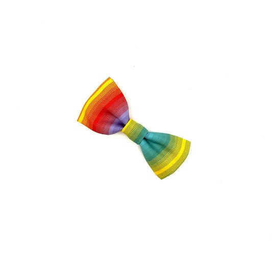Rainbow Stripe Dog Bow