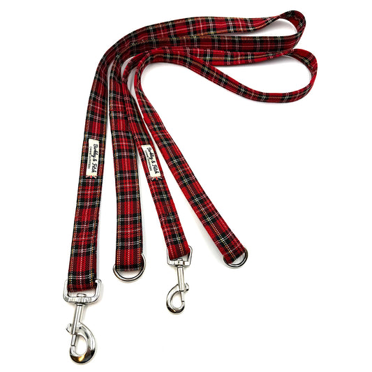 Red Tartan Dog Lead