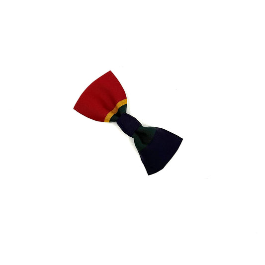 School Stripe Dog Bow