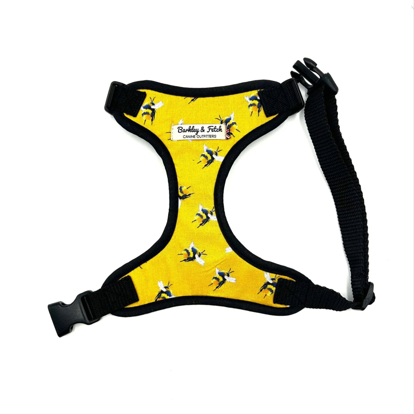 Yellow Bee Print Soft Dog Harness