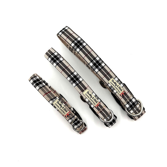 Caramel Tartan Dog Collar