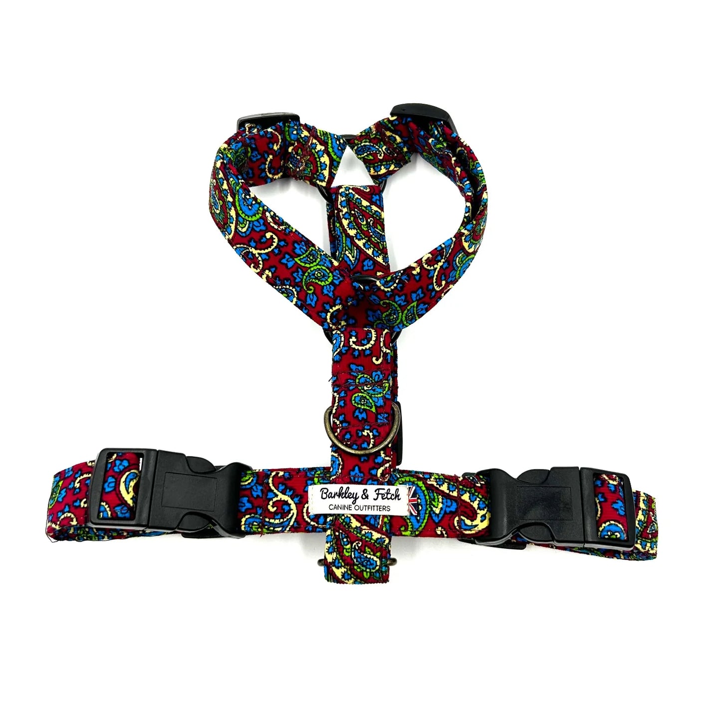 Cherry Paisley Corduroy Strap Dog Harness