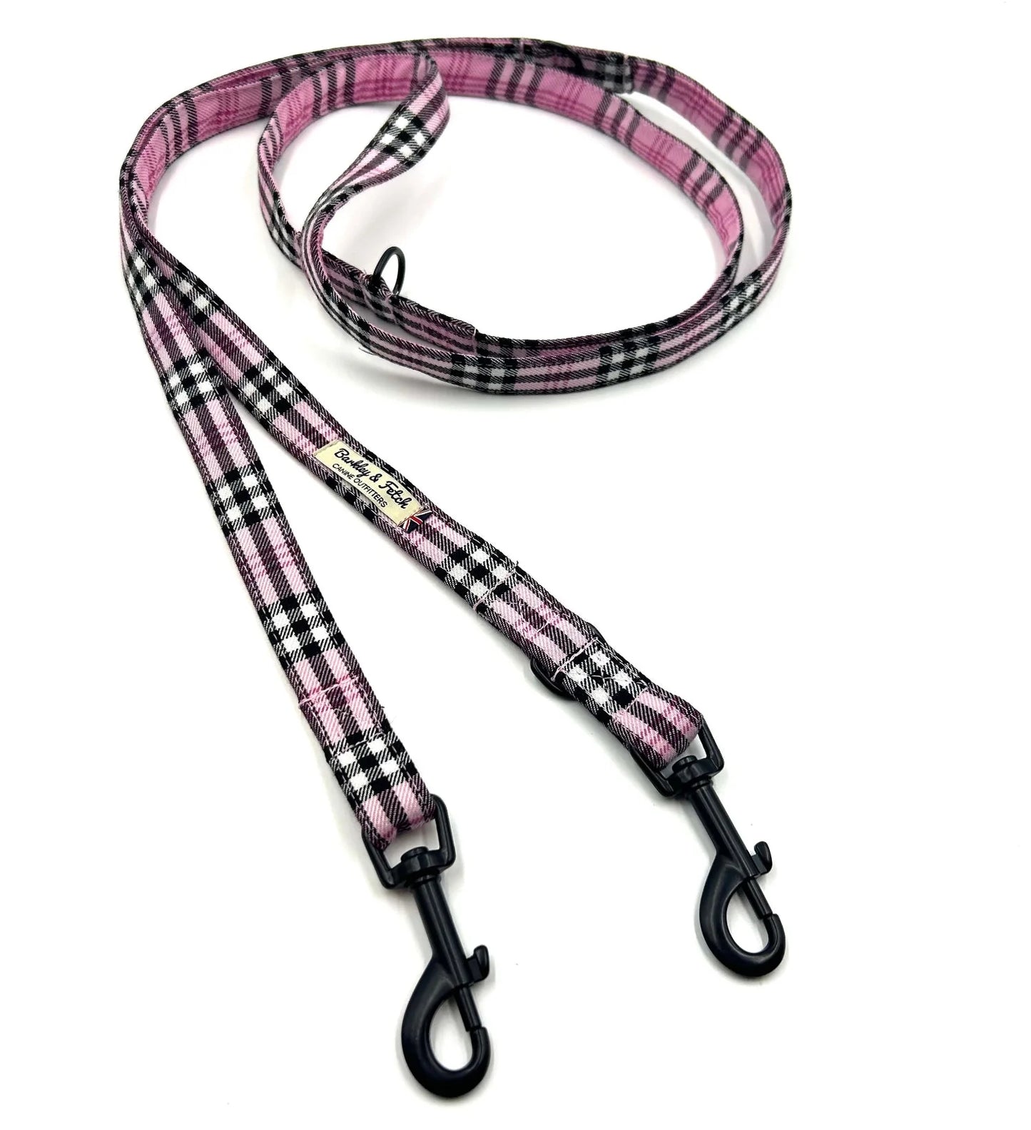 PinkBerry Check Multiway 2M  Double End Dog Lead