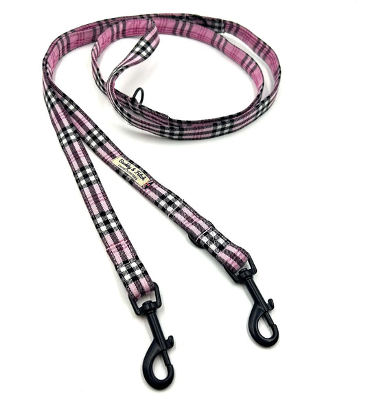 PinkBerry Check Multiway 2M  Double End Dog Lead