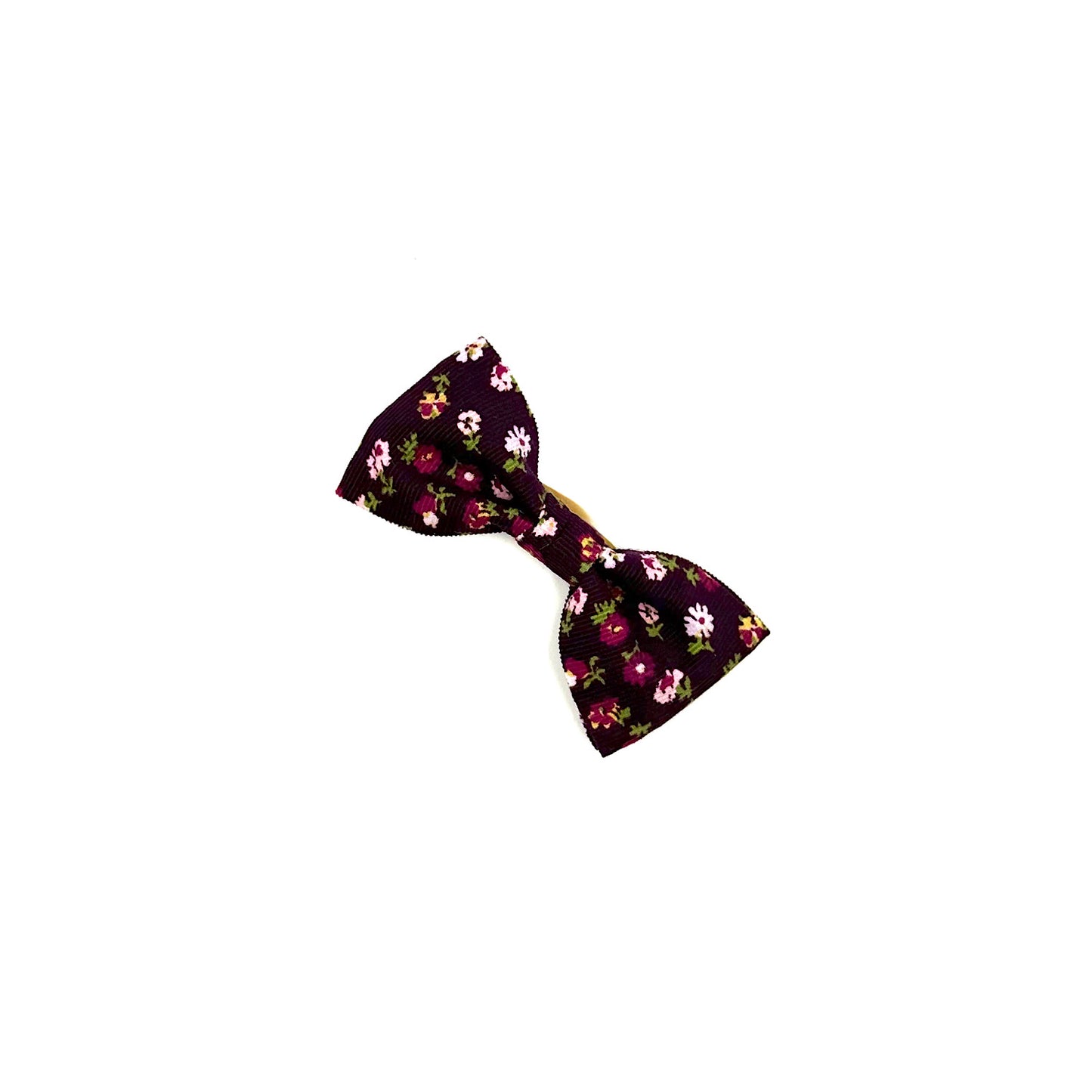 Berry Blossom Corduroy Dog Bow