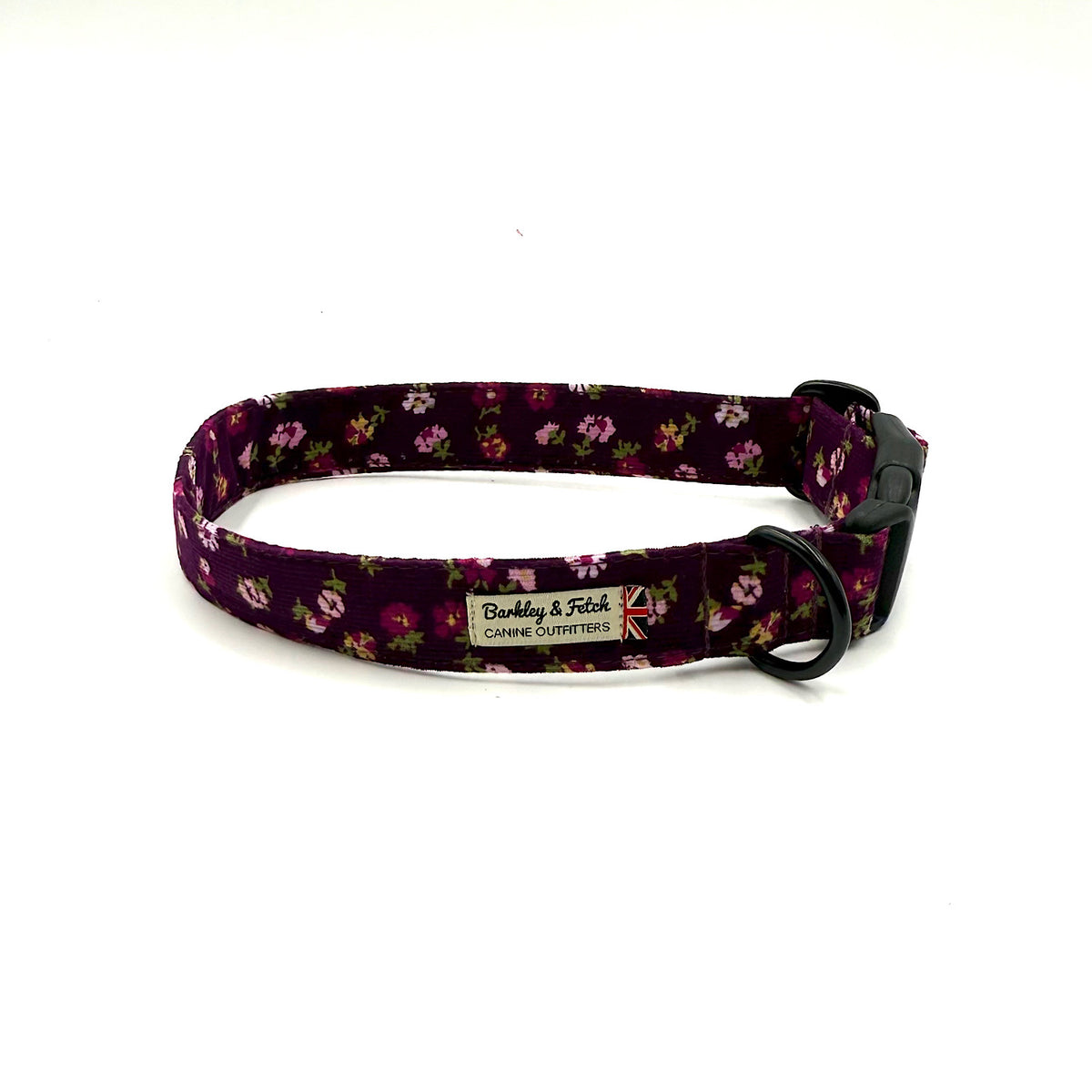 Berry Blossom Corduroy Dog Collar