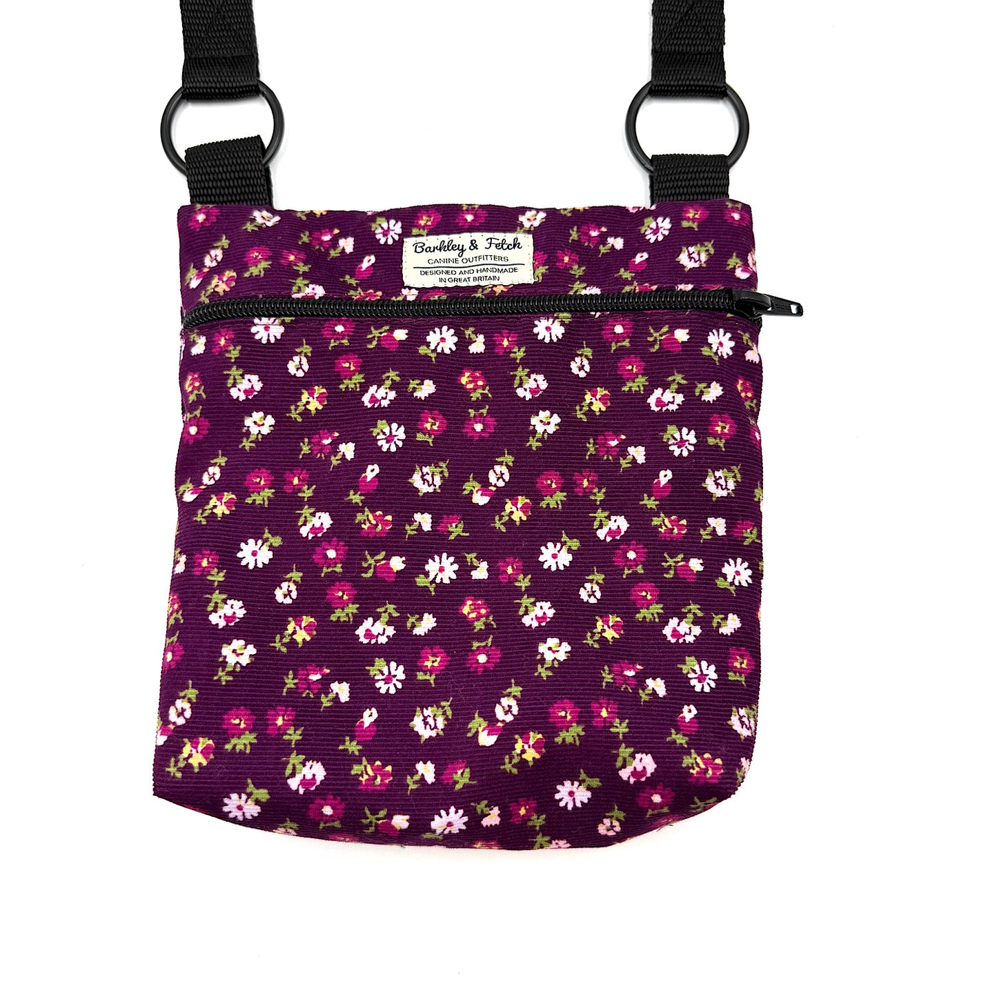 Berry Blossom Corduroy Dog Walking Bag