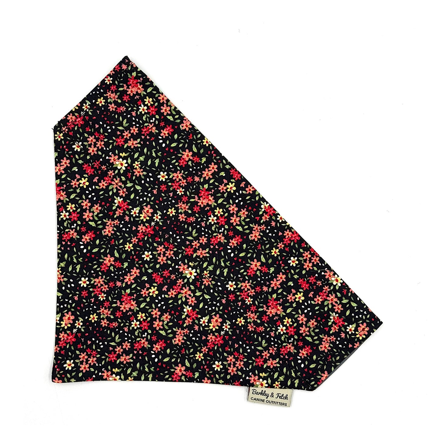 Black Ditsy Print Dog Bandana