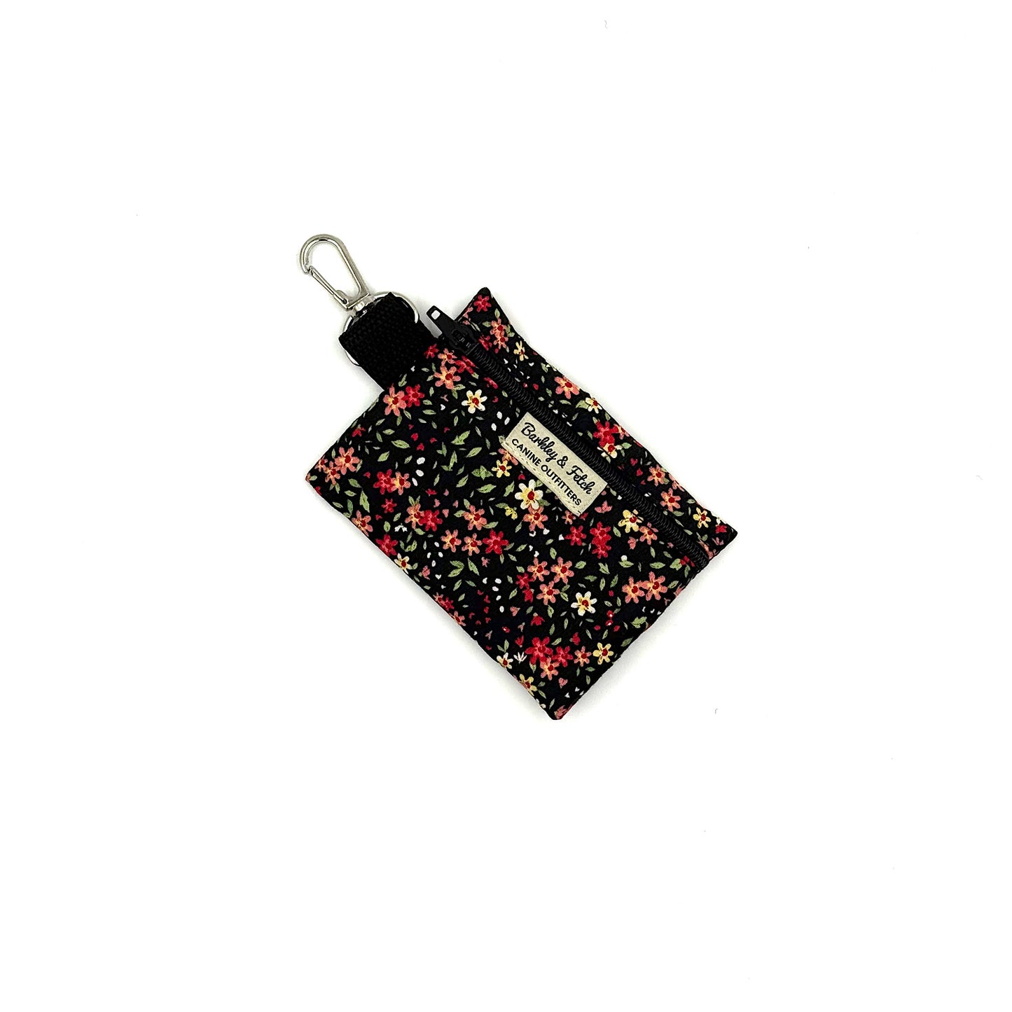 Black Ditsy Print Poo Bag Holder