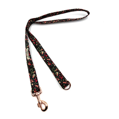 Black Ditsy Print Dog Lead