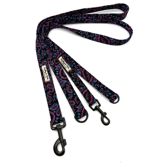 Blue Paisley Print Dog Lead