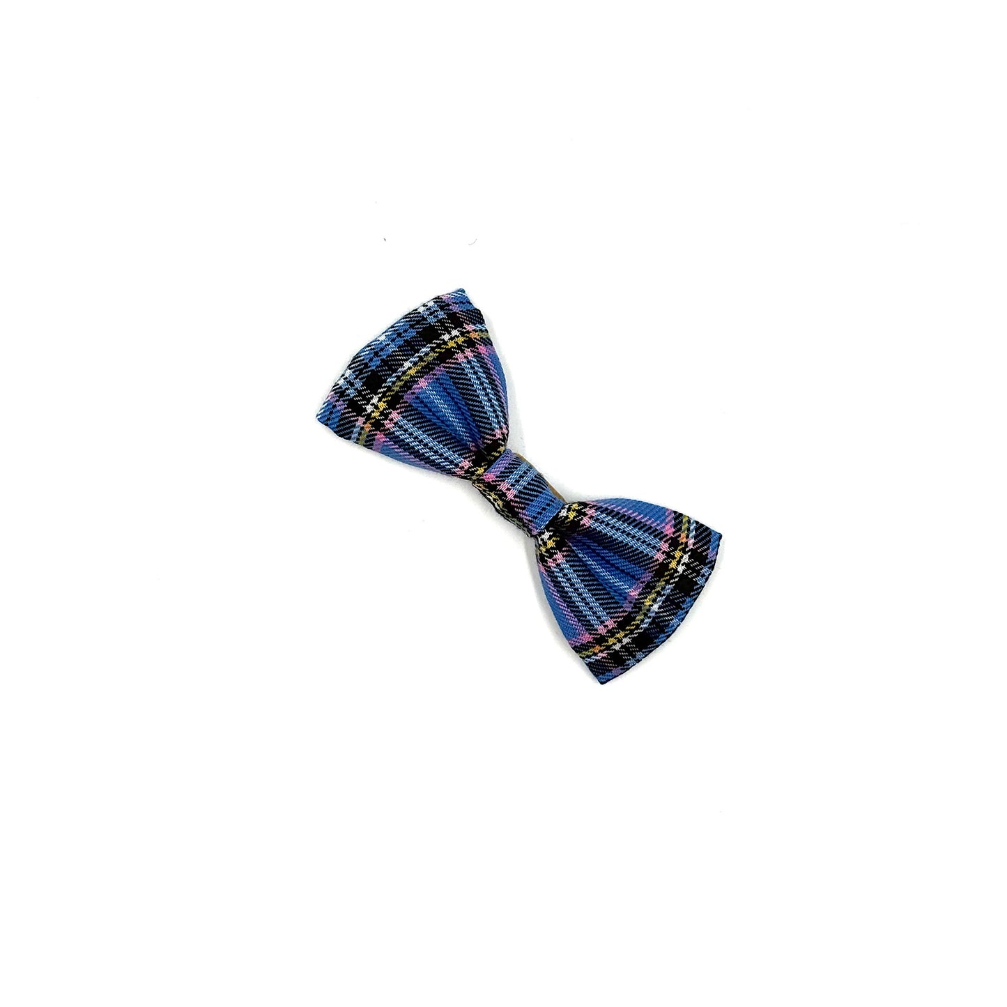 Pale Blue Tartan Dog Bow