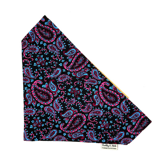 Blue Paisley Print Corduroy  Bandana