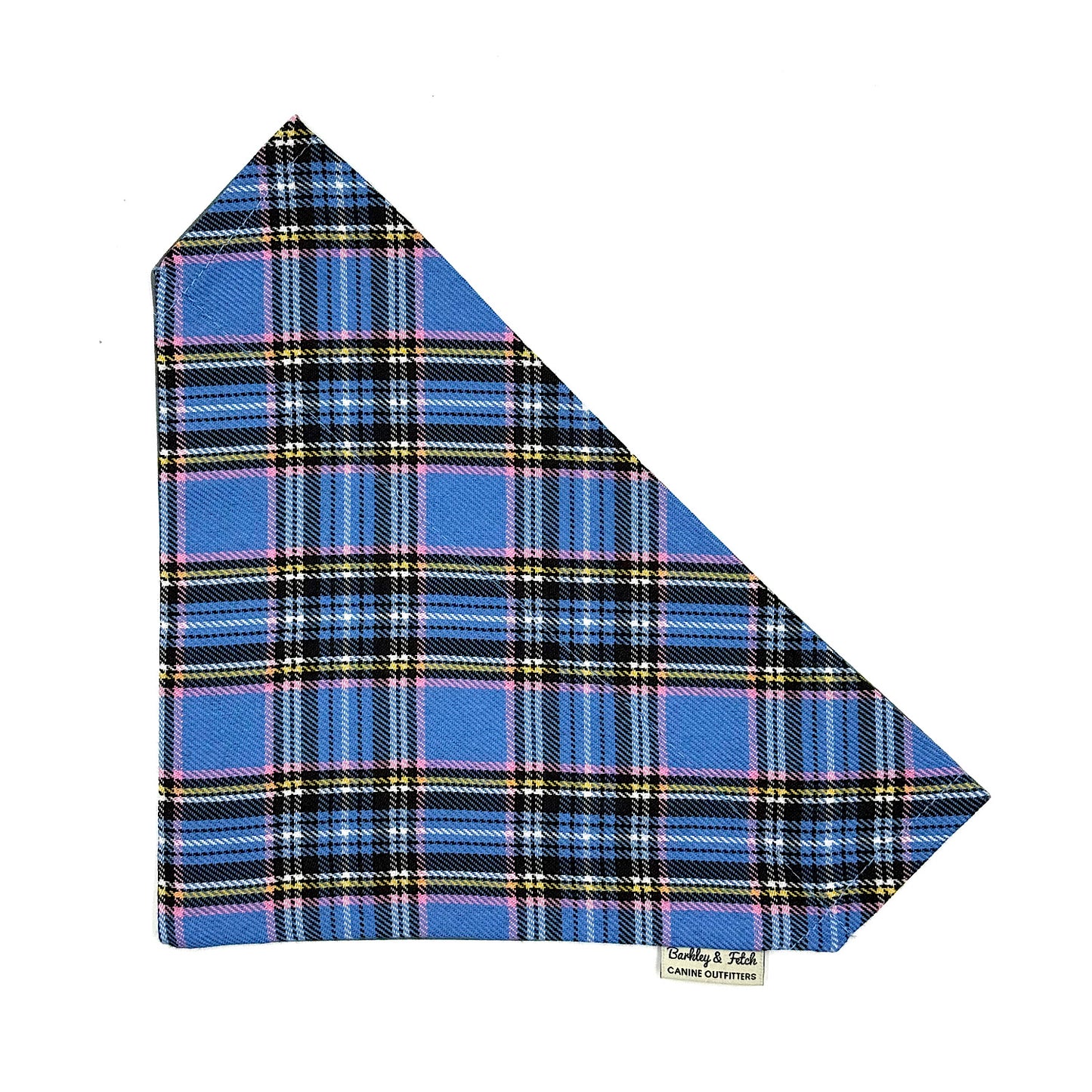 Pale Blue Tartan Dog  Bandana