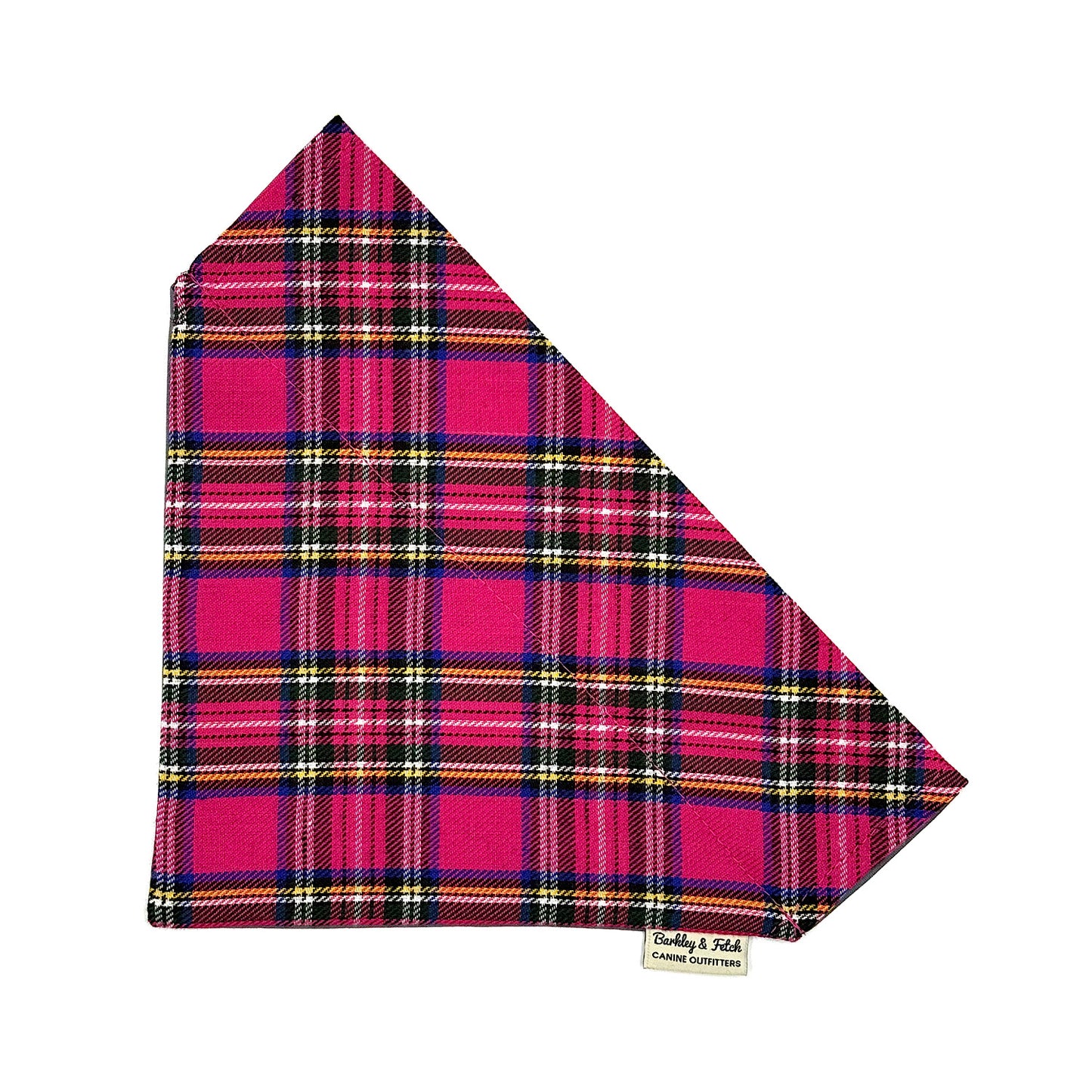 Bright Pink Tartan Dog  Bandana