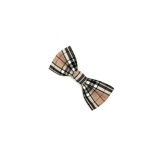 Caramel Tartan Dog Bow