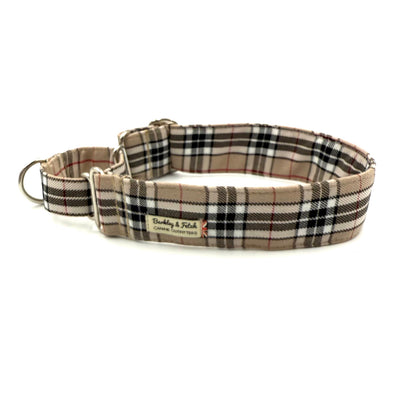 Caramel Tartan Martingale Dog Collar