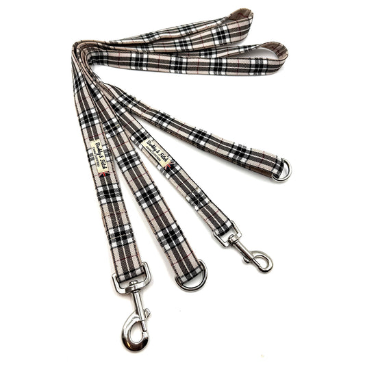 Caramel Tartan Dog Lead