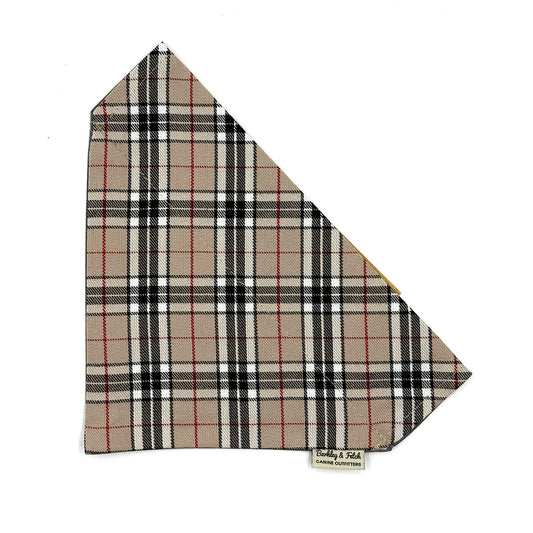 Caramel Tartan Dog Bandana