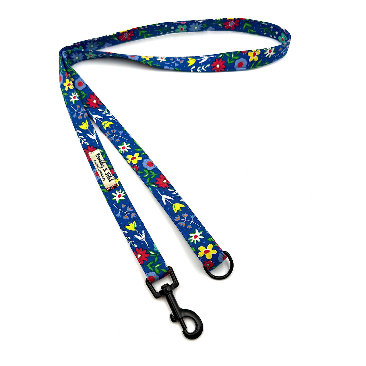 Cobalt Floral Print Dog Lead
