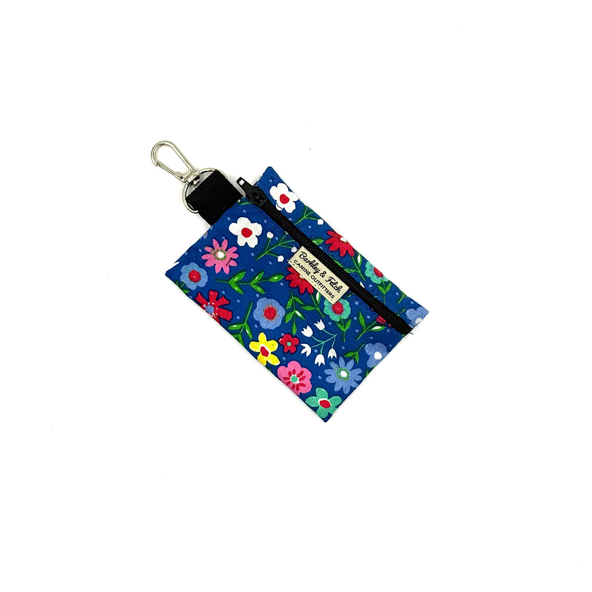Cobalt Floral Print Poo Bag Holder