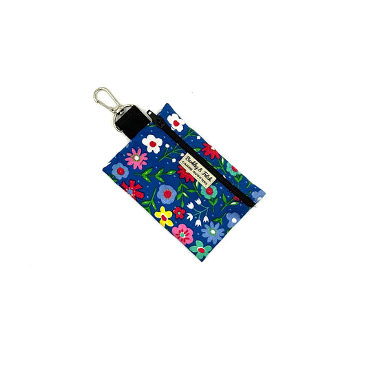 Cobalt Floral Print Poo Bag Holder