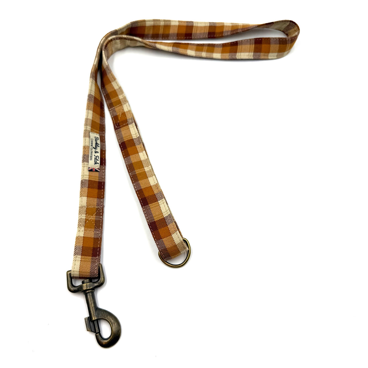 Gingerbread Check Dog Lead