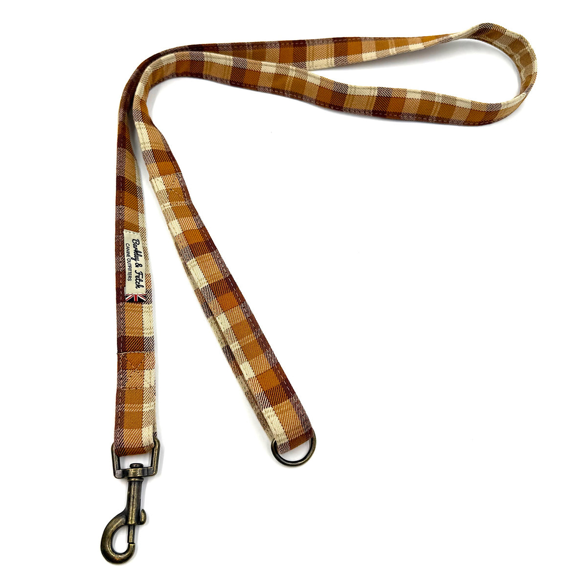 Gingerbread Check Dog Lead