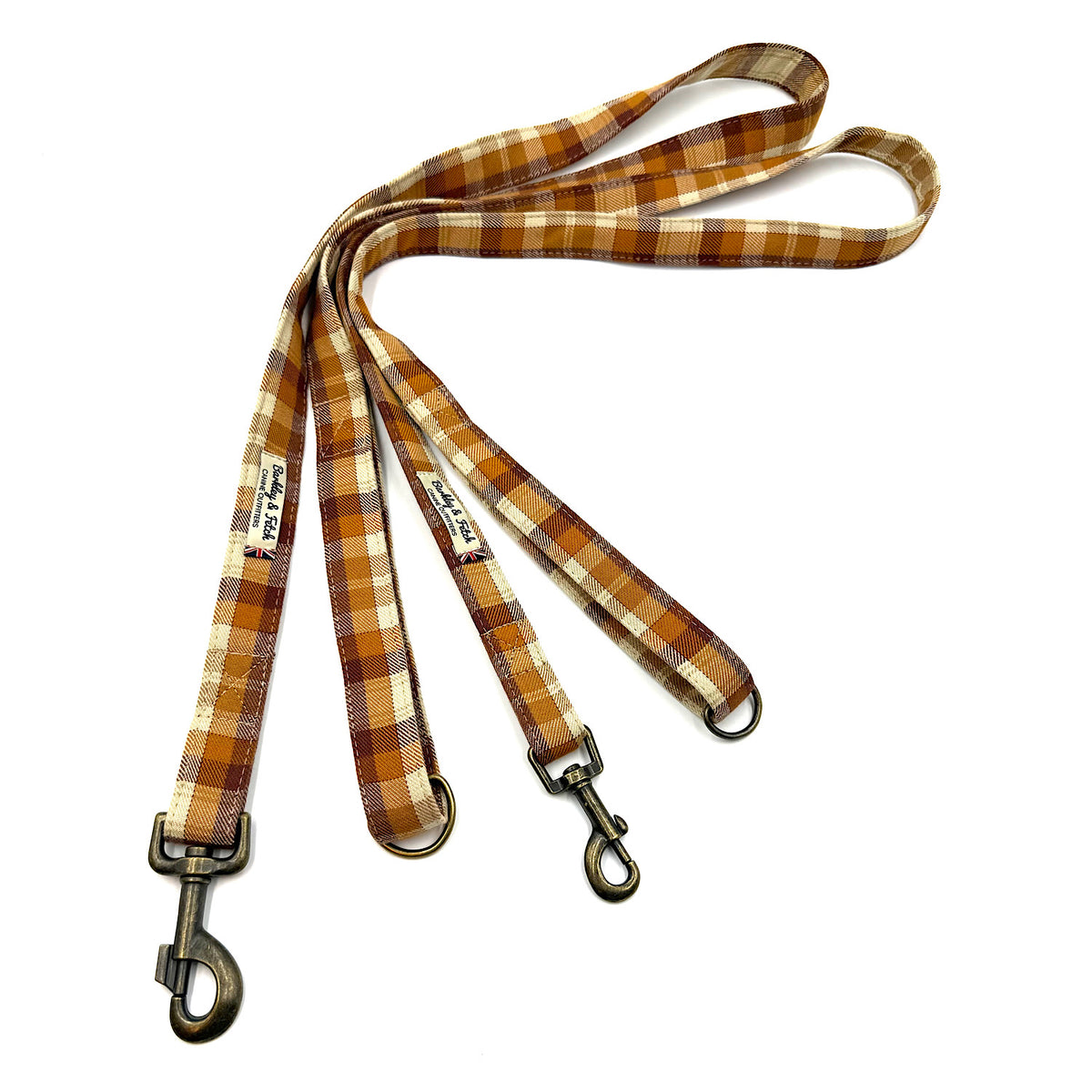 Gingerbread Check Dog Lead