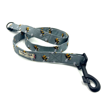 Grey Bee Print Dog Lead