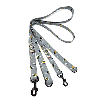 Grey Bee Print Dog Lead
