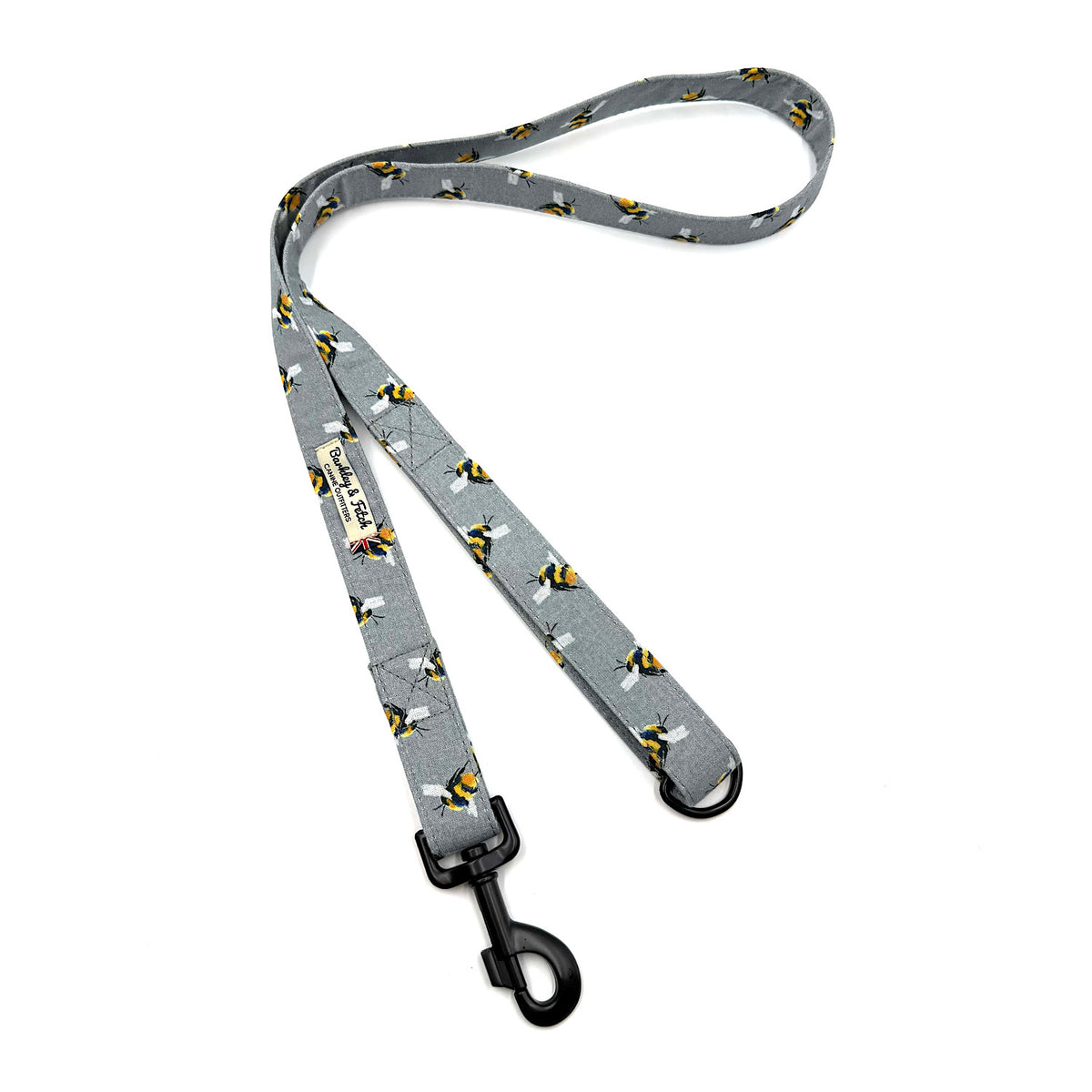 Grey Bee Print Dog Lead