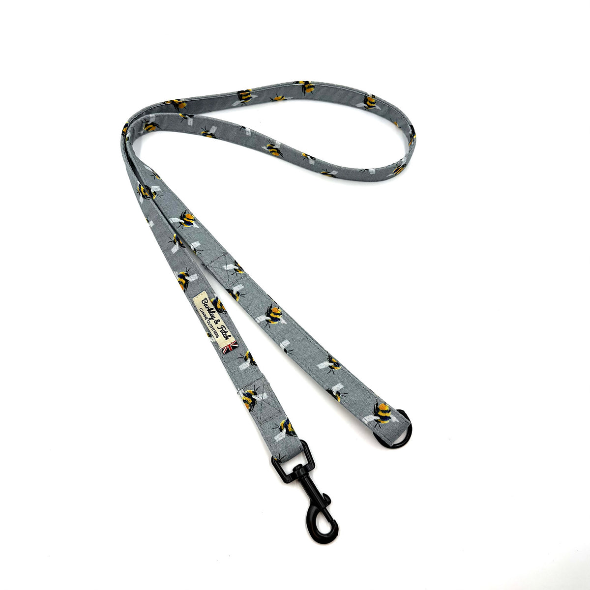 Grey Bee Print Dog Lead