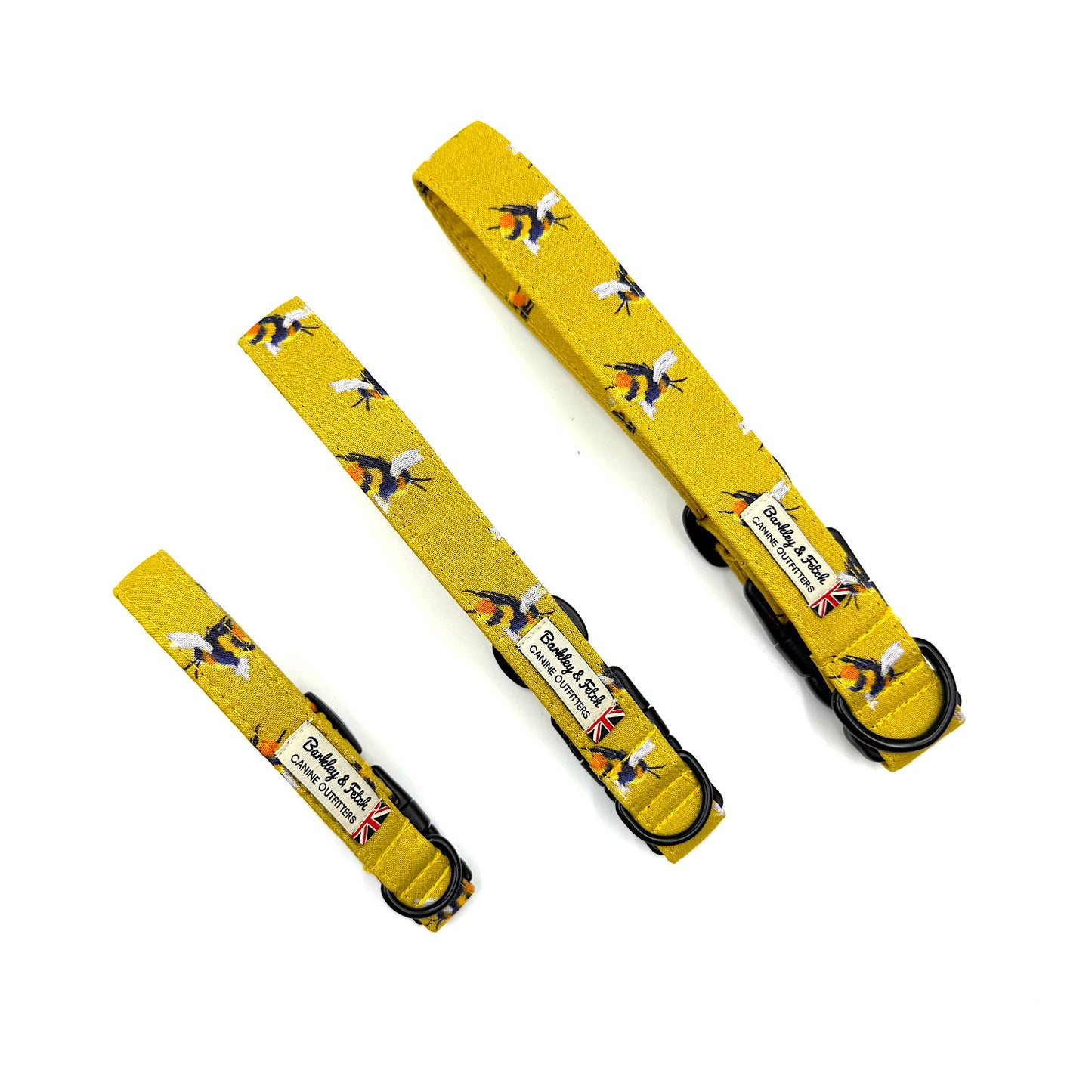 Yellow Bee Print Dog Collar