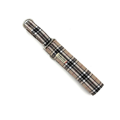 Caramel Tartan Martingale Dog Collar