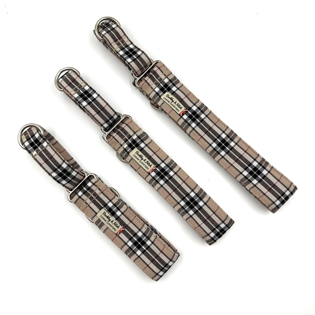 Caramel Tartan Martingale Dog Collar