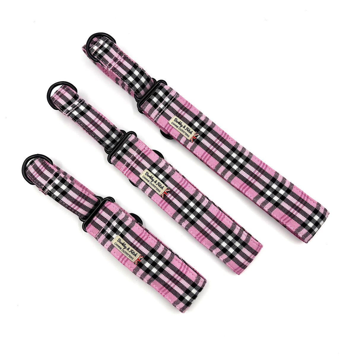 PinkBerry Check Martingale Dog Collar