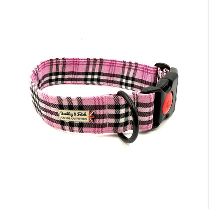 PinkBerry Check WIDE Dog Collar