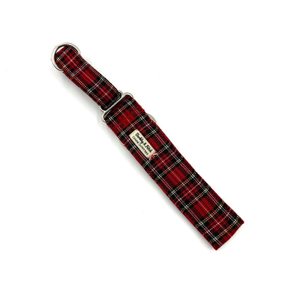 Red Tartan Martingale Dog Collar